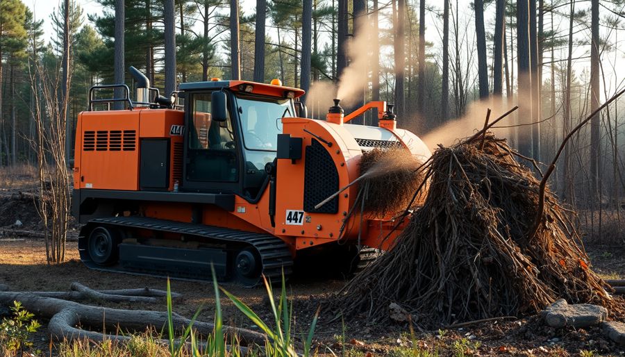 Wooded lot being cleared