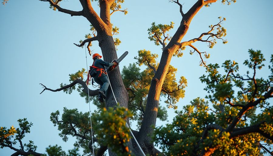 Crew removing a large tree